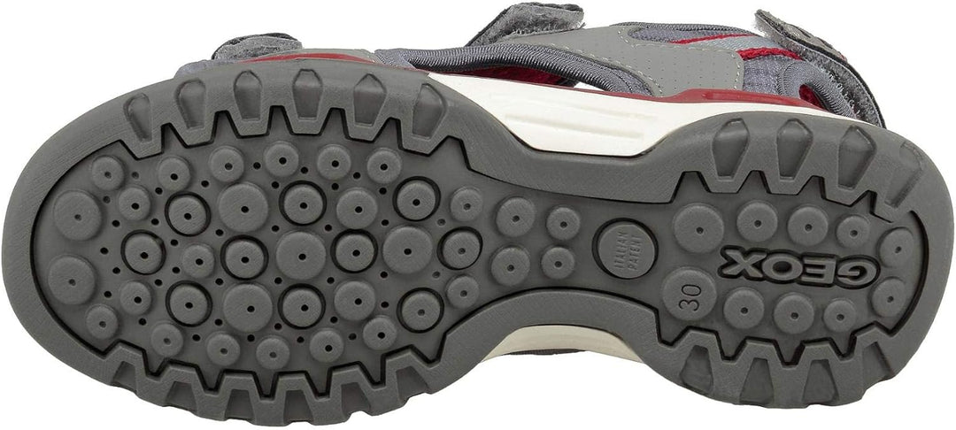 Geox Jungen J Borealis Boy DSandalen 28 EU Grau Grey Red C0051, 28 EU Grau Grey Red C0051
