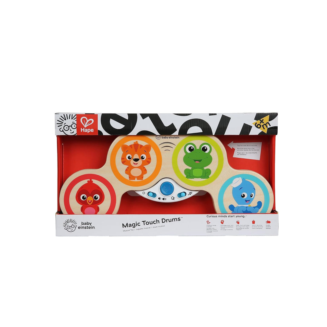 Baby Einstein Hape Magic Touch Trommel, hochwertiges Musikspielzeug aus Holz, ab 6 Monaten, Magic To