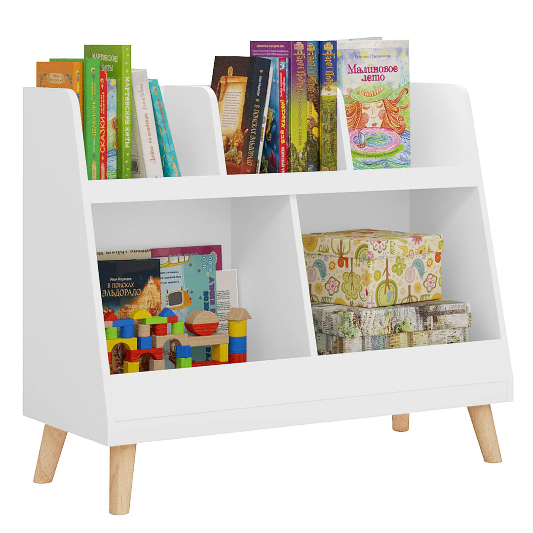 Lestarain Kinderregal, Kinderzimmerregal mit 5 Ablagefächern, Bücherregal für Kinder, Spielzeug-Orga