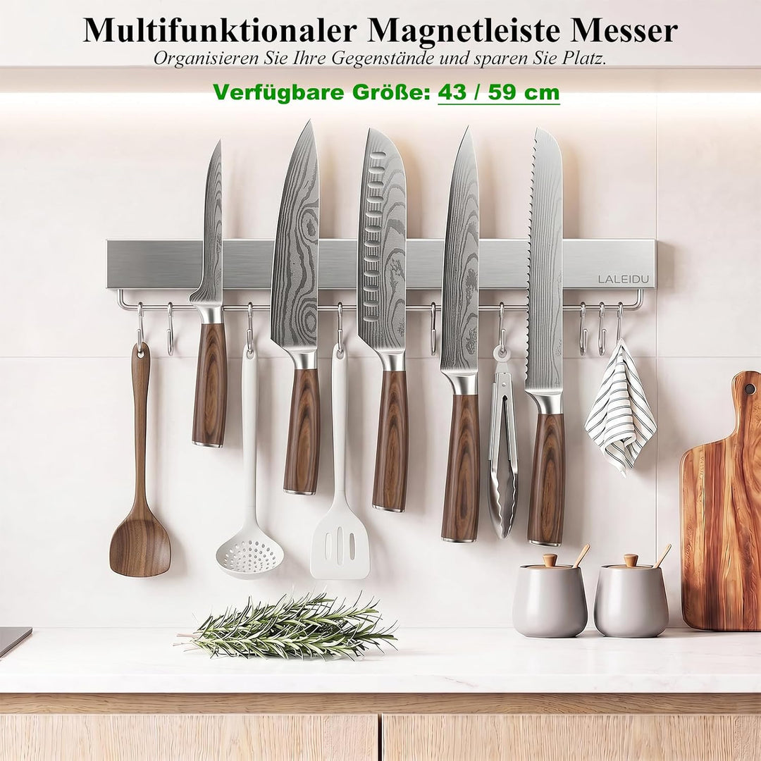 Magnetleiste Messer 43cm, Starker Magnet Messerhalter für Messer, 43cm