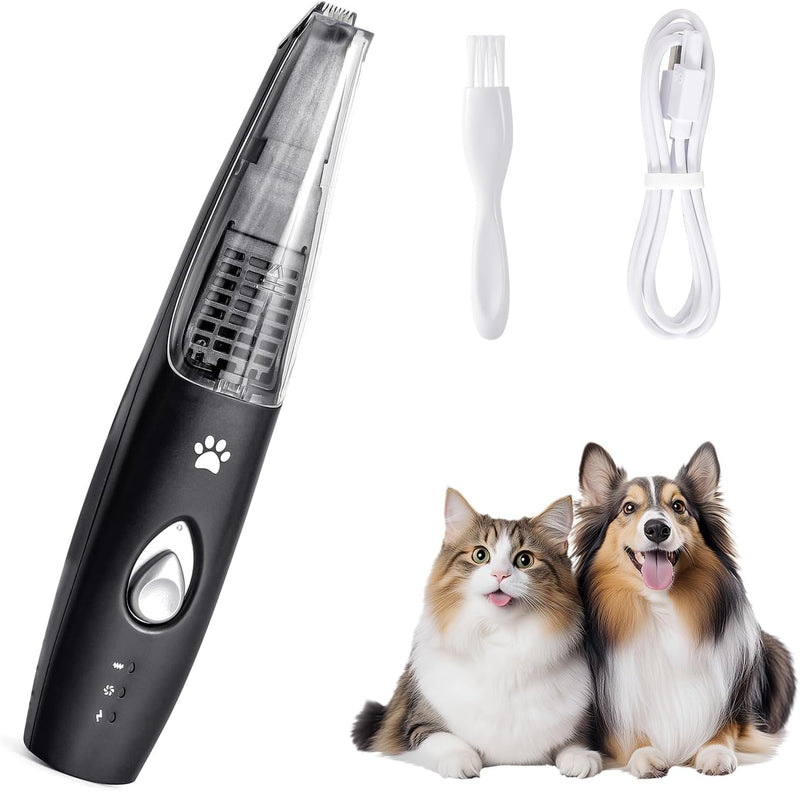 Hofeny Hundeschermaschine mit Staubsauger, Katzenkrallen-Trimmer, leise Pfotenschermaschine, Haustie