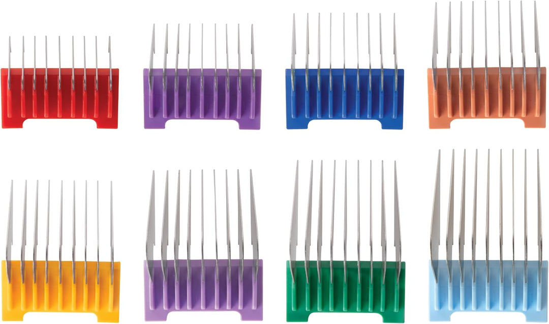 Rotschopf24 8er Set Edelstahl-Aufsteckkämme/Aufschiebekämme/Aufsätze für Wahl Adelar Pro 1876 Scherm