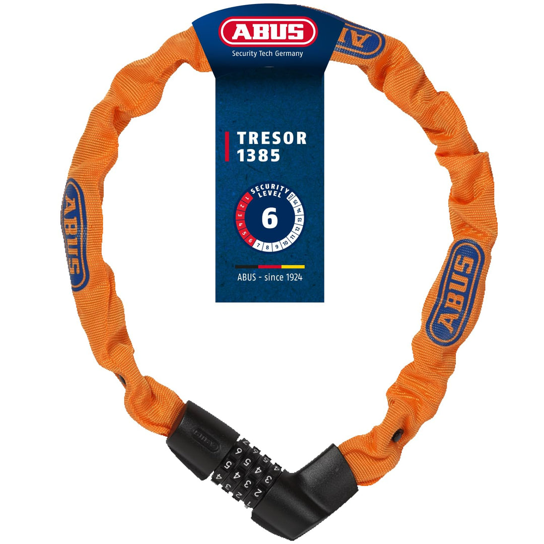 ABUS Kettenschloss Tresor 1385/75 – Zahlenschloss aus gehärtetem Stahl – 6 mm starke Vierkantkette –