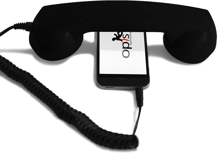 Opis 60s Micro - Retro Handyhörer für Android Smartphones, Tablets, Notebooks und Handys in der Form