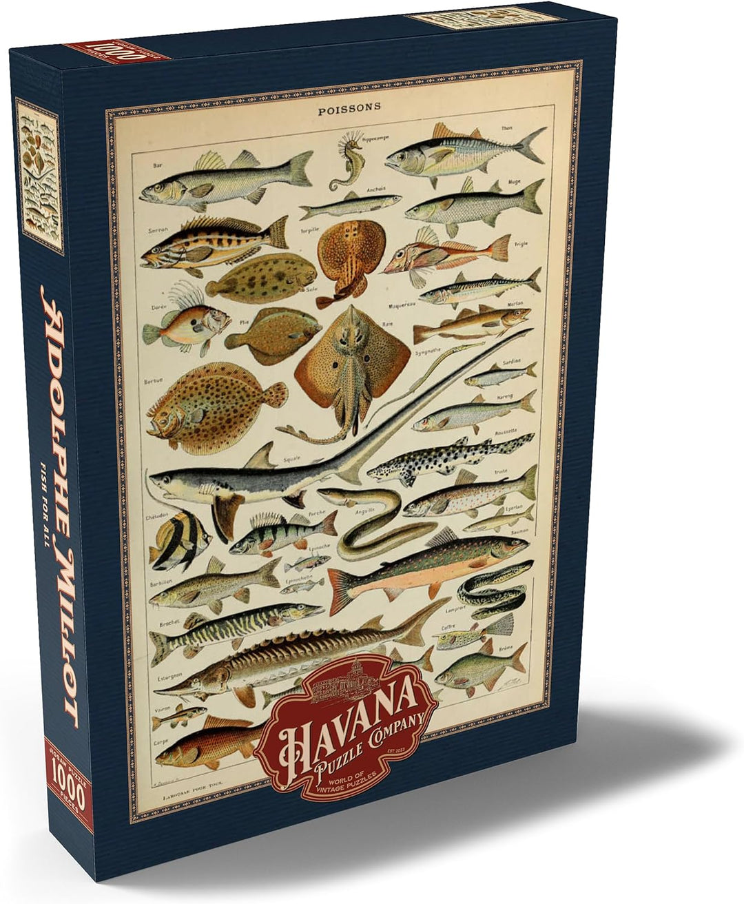 Fisch für alle, Vintage Art Poster, Adolphe Millot - Premium 1000 Teile Puzzle - MyPuzzle Sonderkoll