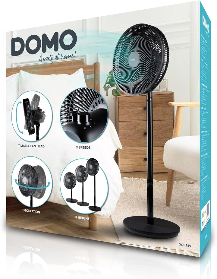 DOMO DO8159 2-in-1 Standventilator Multiblade – Ventilator mit 7 Blättern – Leise 44 dB – 3 Stufen –