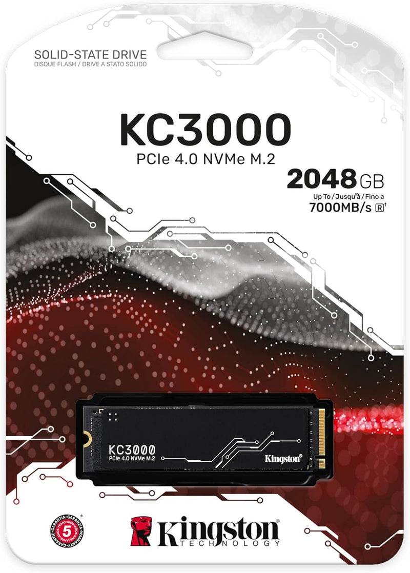 Kingston KC3000 PCIe 4.0 NVMe M.2 SSD - Hochleistungsspeicher für Desktop- und Laptop-PCs -SKC3000S/