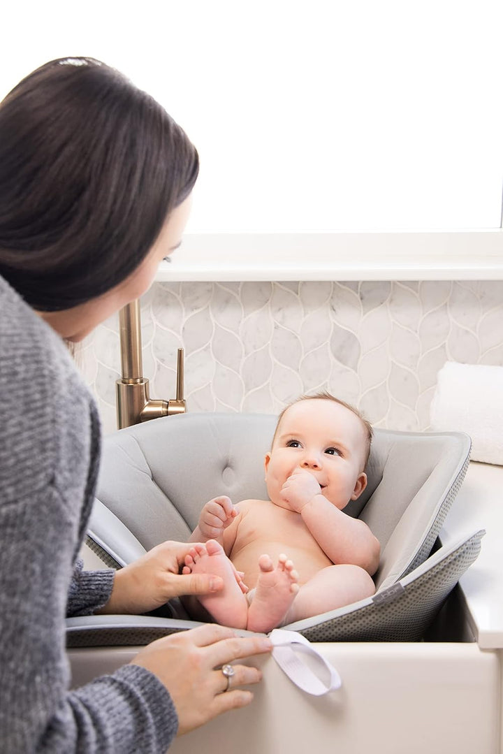Ubbi Stingray Sink Bather for Baby, Soft Baby Bath Cushion, Newborn Must Have Grey Sink Bather, Grey