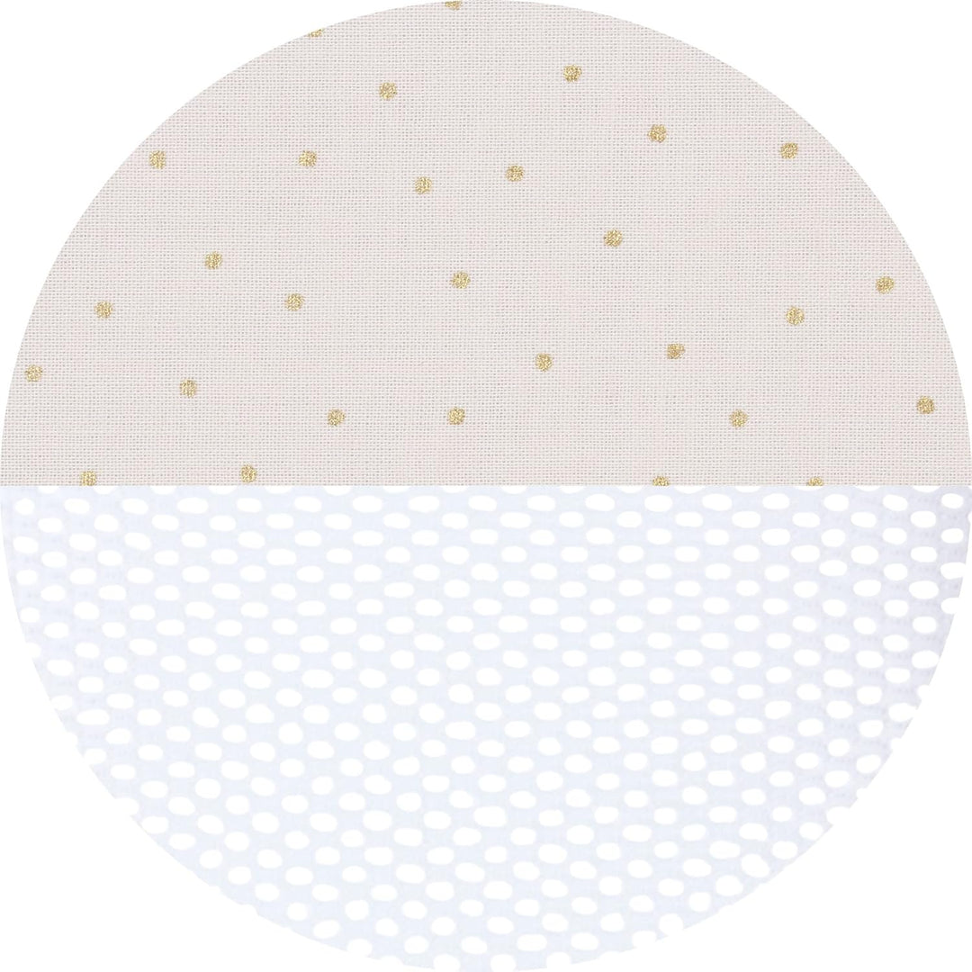 babybay Nestchen Mesh Royal passend für Modell Original, beige Glitzerpunkte gold