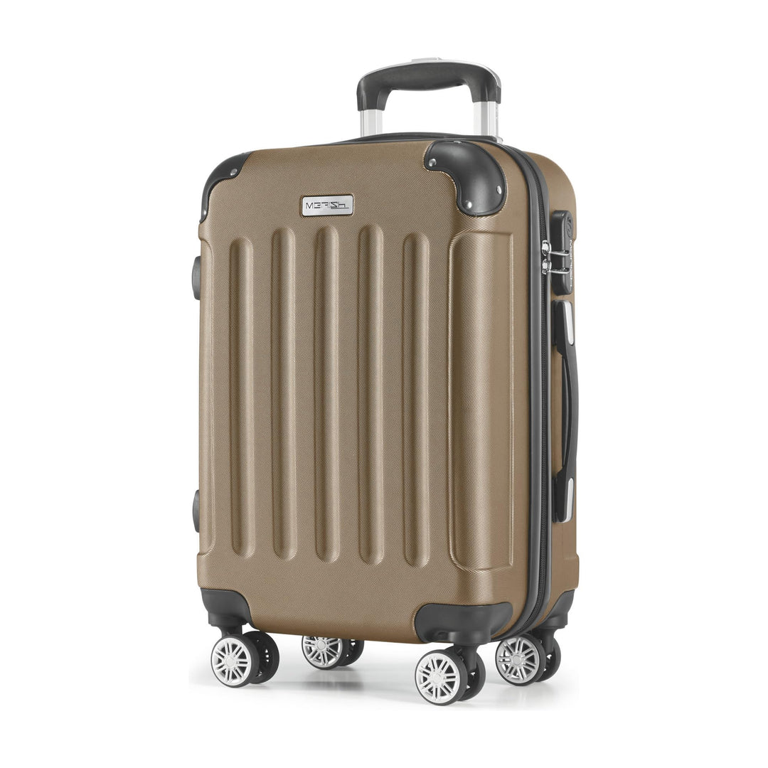 MERISH Reisekoffer Koffer Kofferset Trolleys Zwillingsrollen 3tlg. Hartschale in 9 Farben (Champagne