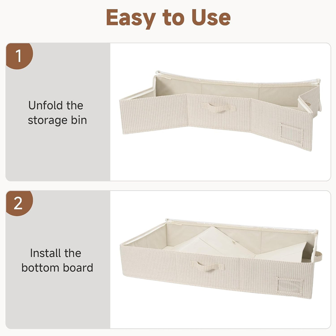 StorageWorks Unterbett Aufbewahrung, grosse Unterbett Aufbewahrungsbox mit Deckel, Unter bett Aufbew