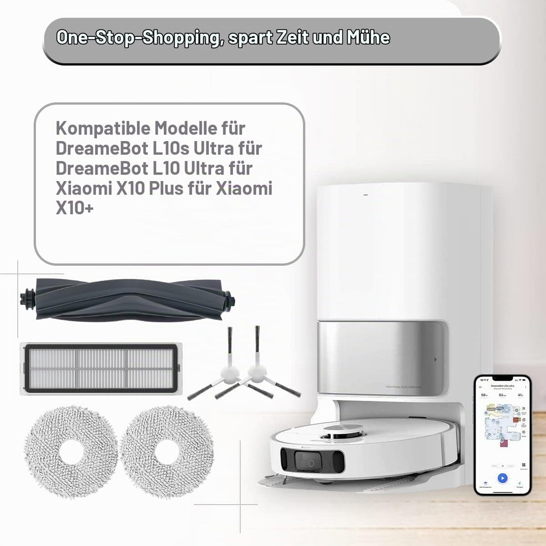 AiLomey Zubehör für Dreame L10s Ultra / L10s Pro / L10 Ultra, Ersatzteile für Xiaomi X10+ Staubsauge
