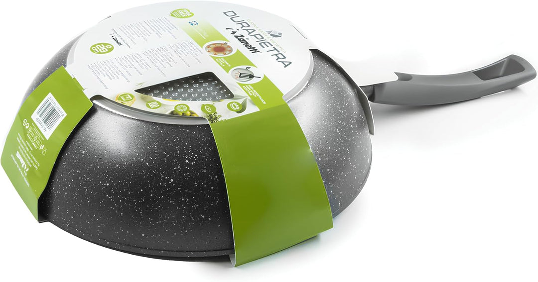 Zanetti - Durapietra Induction Wok-Pfanne 20 cm, Wok-Pfanne, antihaftbeschichtet, auch für Induktion