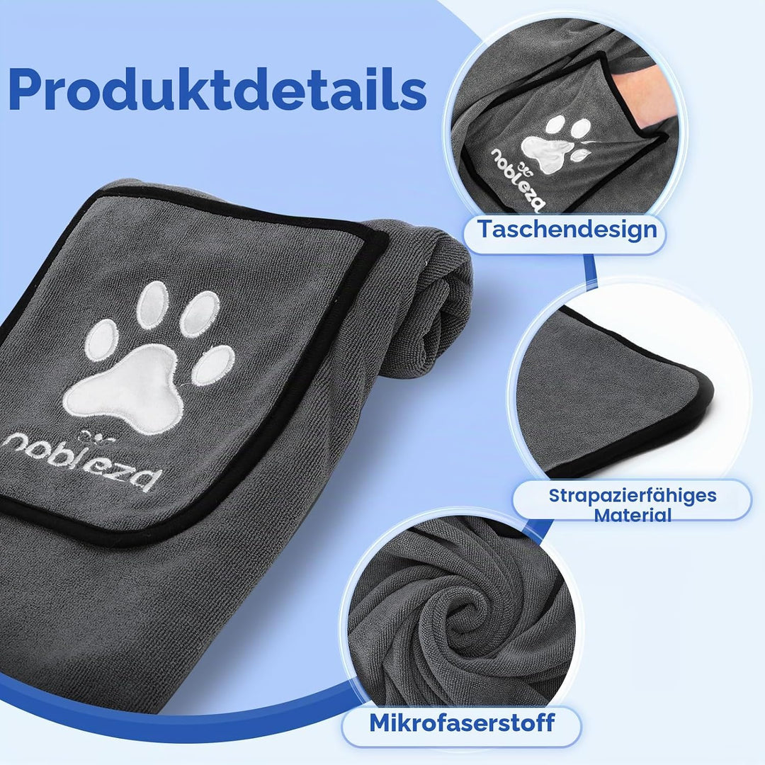 Nobleza Hundehandtuch, Mikrofaser Hundehandtuch, Hundehandtuch extra saugfähig, Weich & Langlebig Pr