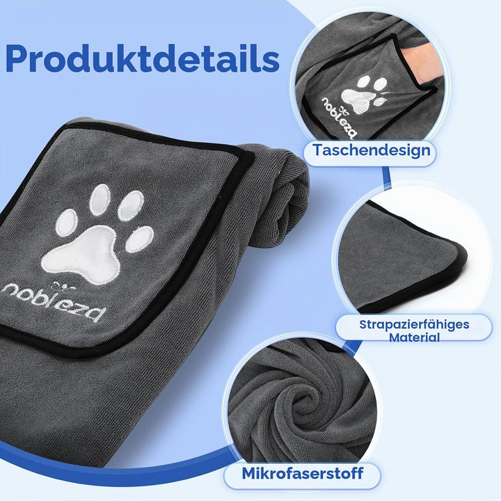 Nobleza Hundehandtuch, Mikrofaser Hundehandtuch, Hundehandtuch extra saugfähig, Weich & Langlebig Pr