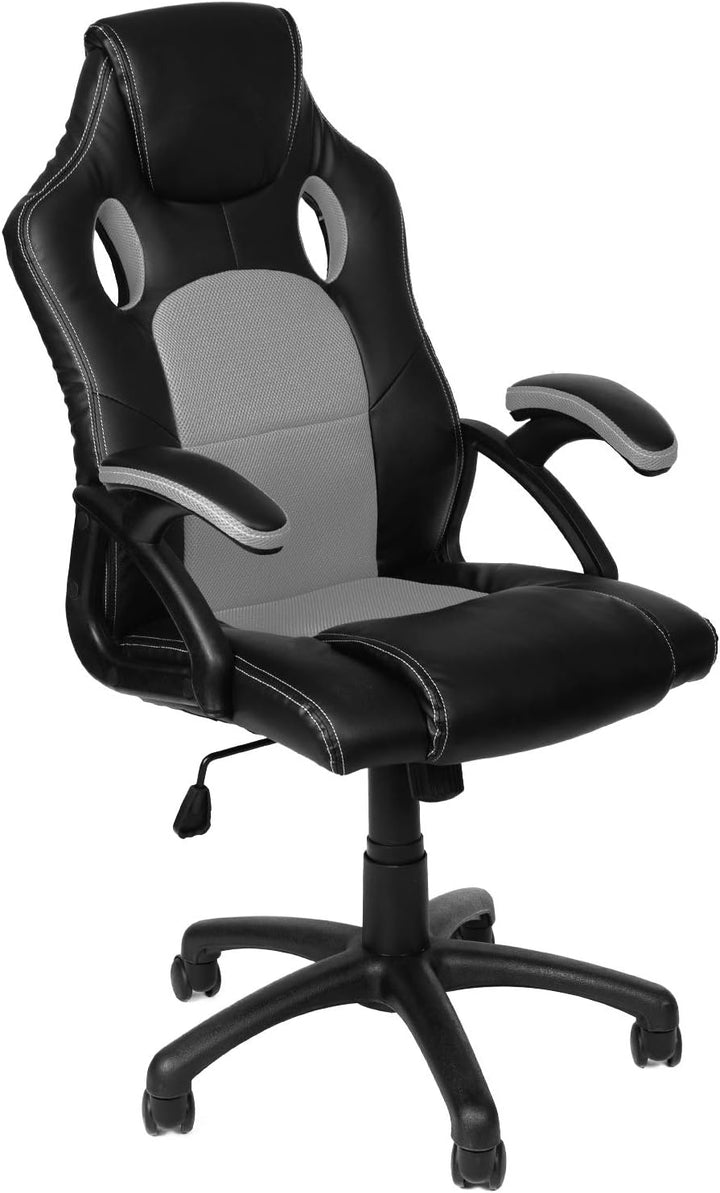 Panorama24 Gamer Stuhl Gaming Schreibtischstuhl Chefsessel Bürostuhl Ergonomisch, Grau, 9 Farbvarian