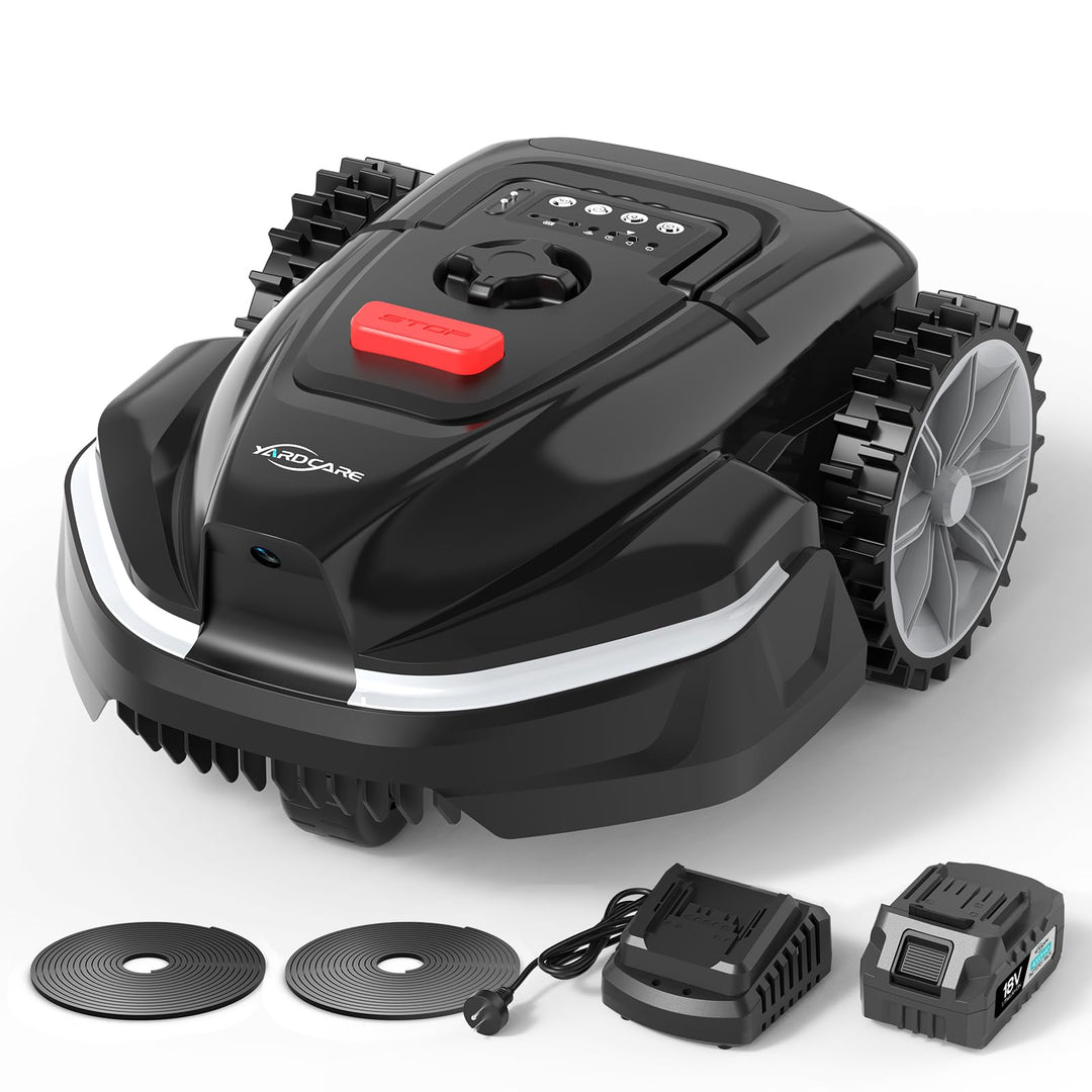 YARDCARE V3 Mähroboter ohne Begrenzungskabel, KI-Visionsnavigation, 150+ Hinderniserkennung, App-Ste