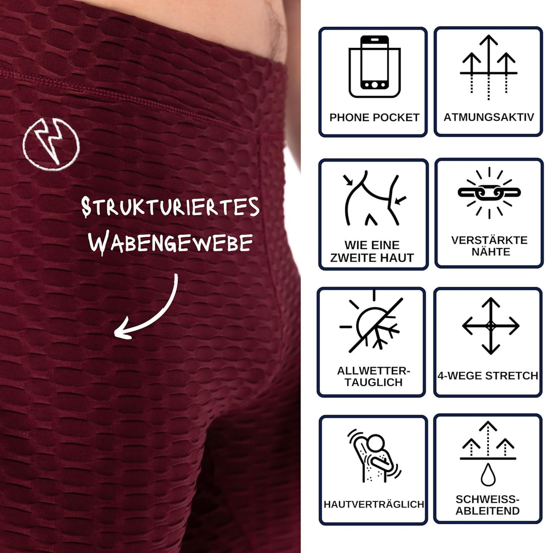 Kapow Meggings für Herren 'Supreme Range': Deluxe Kompressionsleggings mit Taschen für Streetstyle,