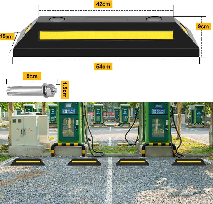 Izrielar 2 Stück Radstopper Parkplatzsperren Gummi Parkplatzbegrenzer Parkbegrenzung Parkplatzmarkie