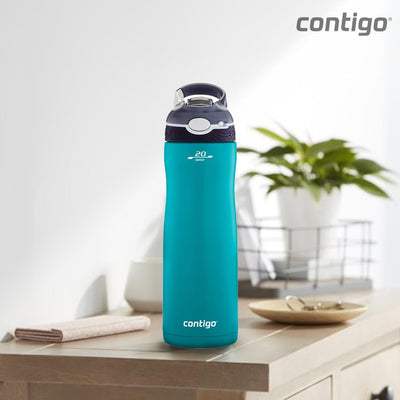 Contigo Trinkflasche Ashland Chill Scuba mit Strohhalm grosse BPA-freie Kunststoff Wasserflasche, au