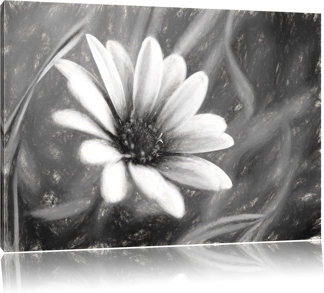 Pixxprint lilane Blume in der Natur Kunst als Leinwandbild/Grösse: 100x70 cm/Wandbild/Kunstdruck/fer