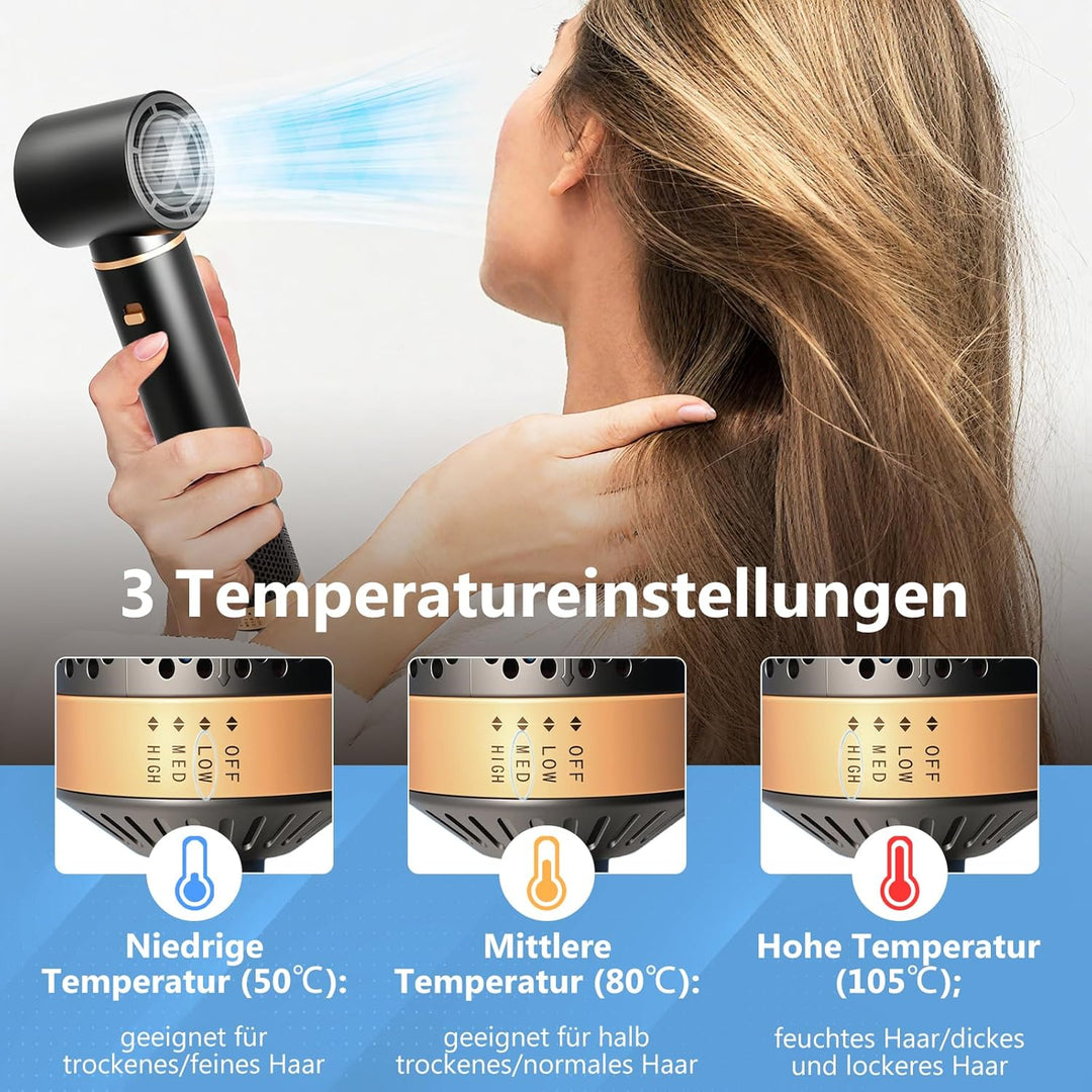 RUIZHI 5 in 1 Airstyler Rundbürstenföhn Haartrockner, 110000 U/Min 3 Temperaturregelung Multifunktio
