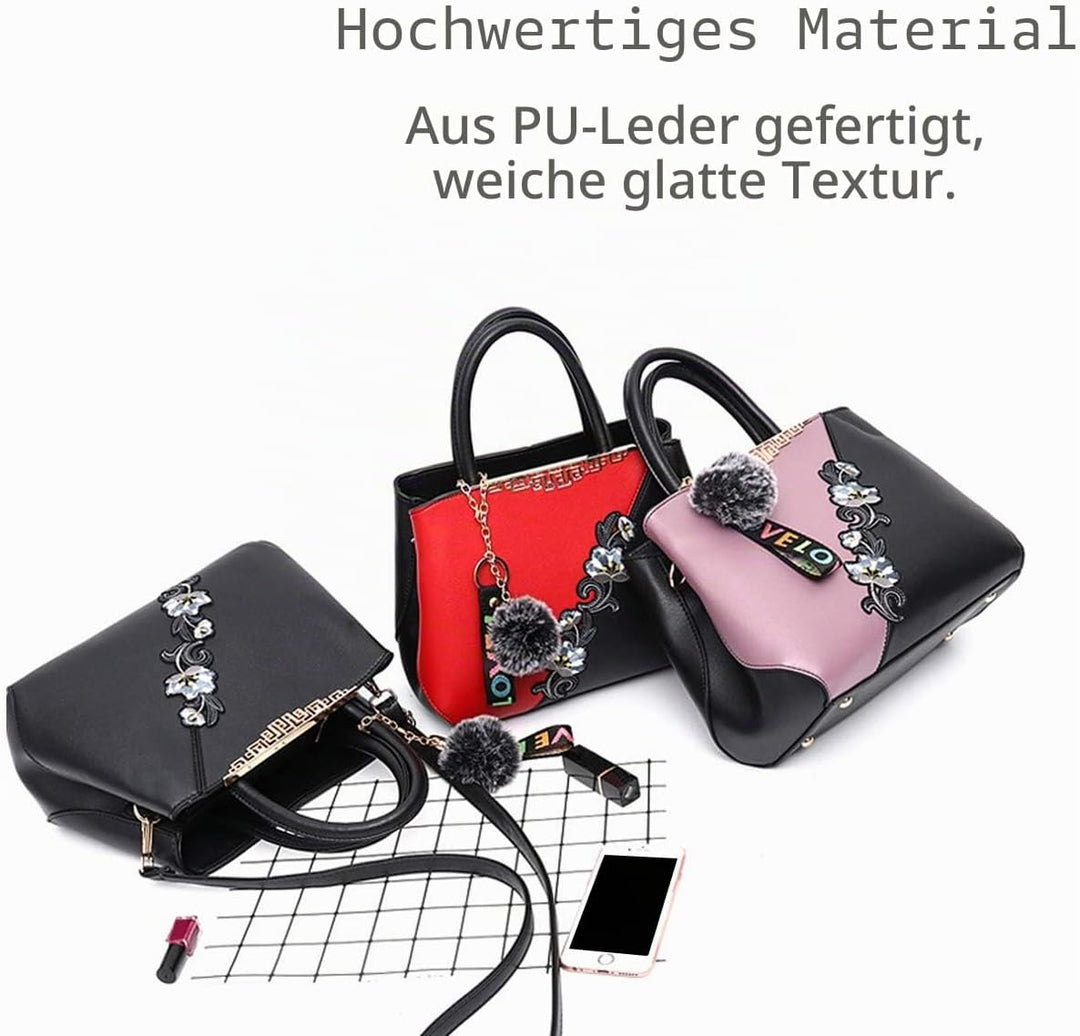 NICOLE & DORIS Handtaschen Damen modische Damenhandtaschen taschen Damen Umhängetaschen mit Blumenmu