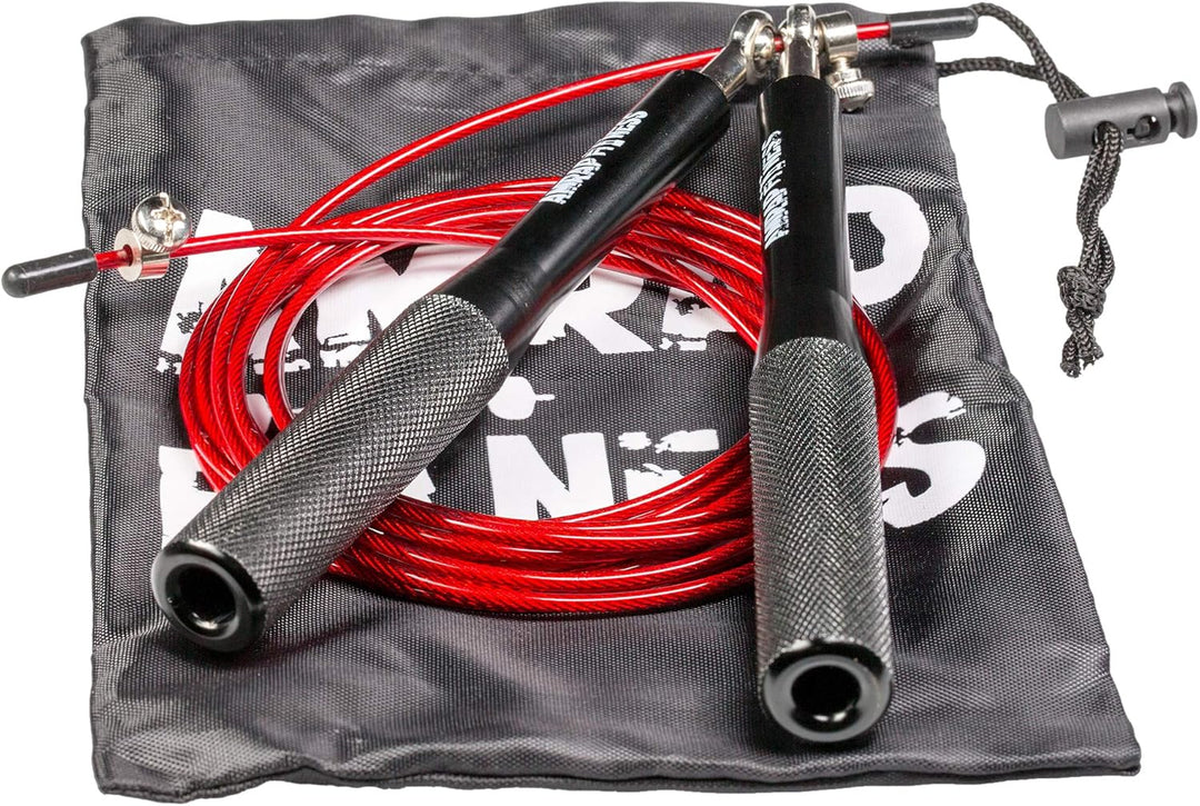 Springseil Profi mit 3D-Kugellager | Speedrope für Double-Unders mit Drahtseil | Optimal für Fitness