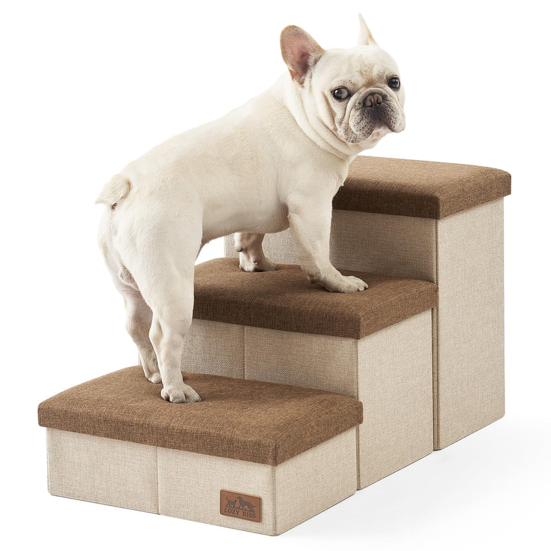Hundetreppe für Kleine Hunde mit Stauraum, Breite Haustiertreppe Faltbare für Bett und Couch, Hunder