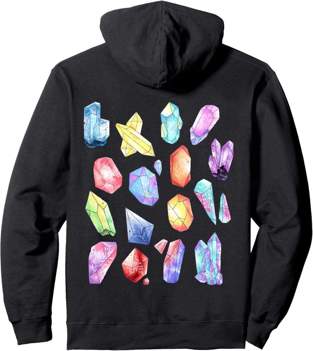 Aquarellkristalle Pullover Hoodie