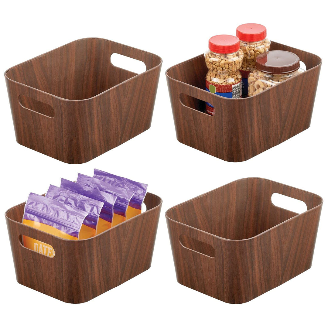 mDesign Aufbewahrungsbox mit Griffen – kleine Gemüse- und Obstkisten aus Karton für den Vorratsschra