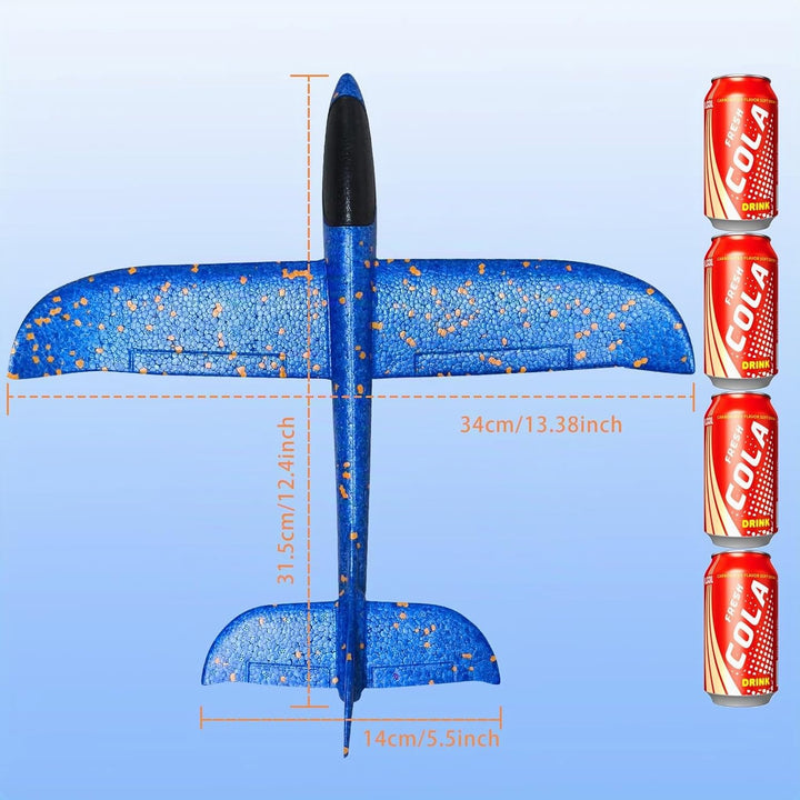 VCOSTORE Styroporflieger Flugzeug Styropor - 2 Stück Spielzeug Segelflugzeug Wurfgleiter Flieger für