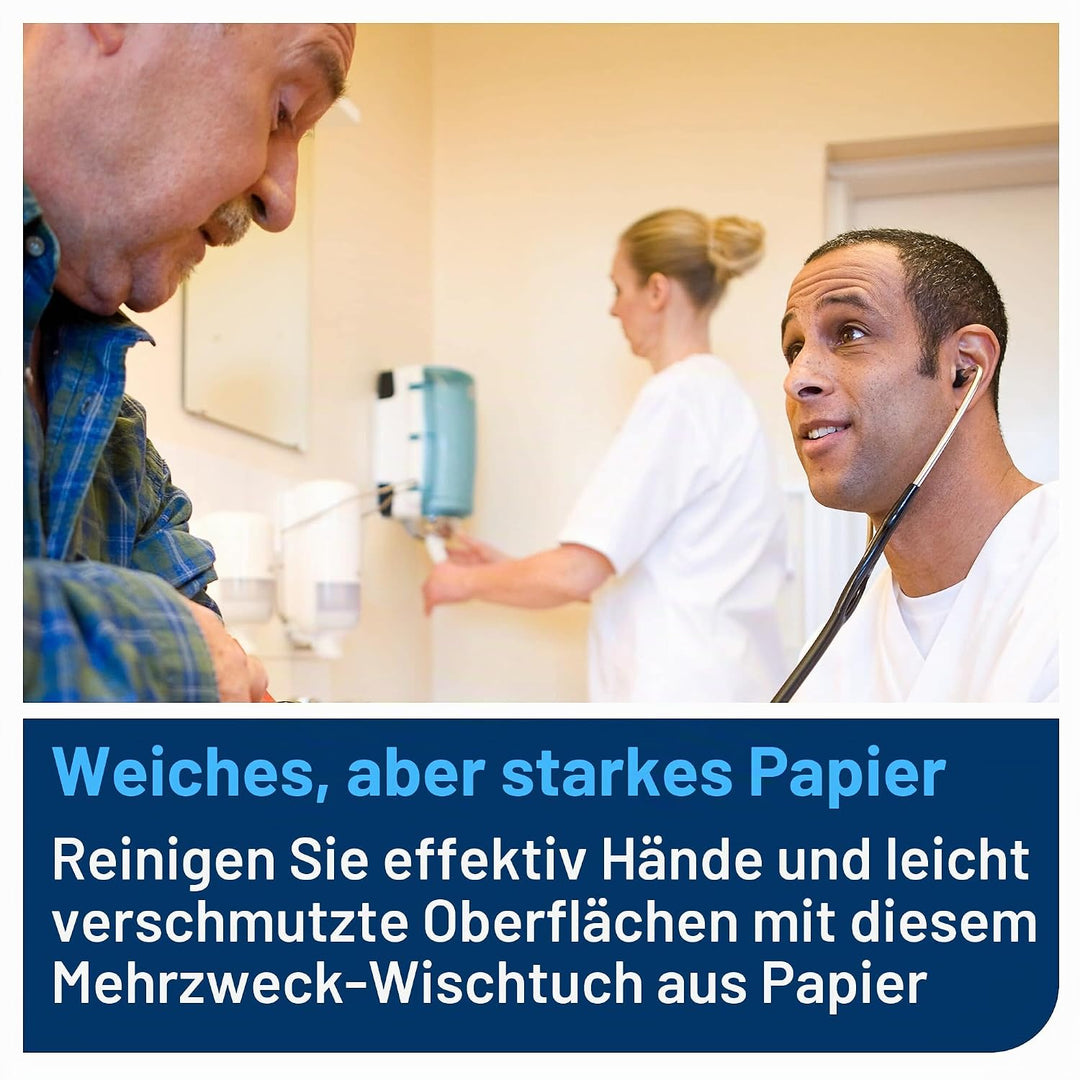 Tork 100130 Mehrzweck Papierwischtücher für das M1 Innenabrollung Mini Spendersystem / 1-lagiges sta