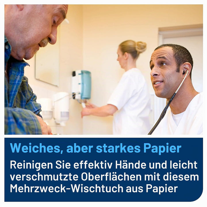 Tork 100130 Mehrzweck Papierwischtücher für das M1 Innenabrollung Mini Spendersystem / 1-lagiges sta