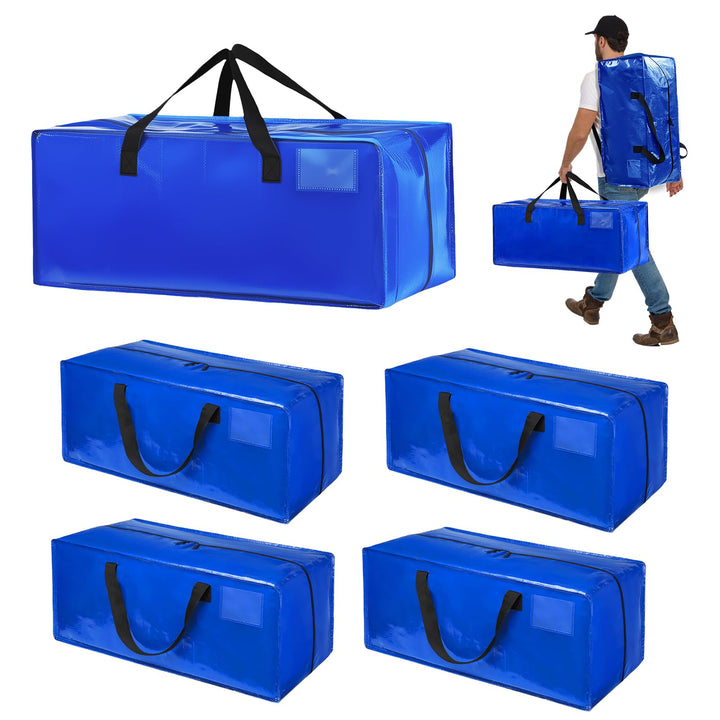 Grosse Aufbewahrungstasche 90L, Heavy-Duty Umzugstaschen mit Rucksackgurten und Griffee, Robuste Was