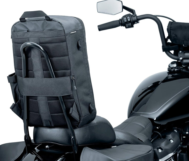 Kuryakyn 5257 Momentum Runaway Rucksack: wetterfeste Motorrad Reisegepäcktasche mit Befestigungsgurt