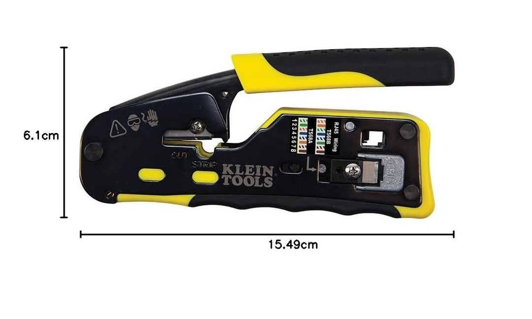 Klein Tools VDV226-110 Modularer Datenkabel-Crimper/Abisolierzange/Drahtschneider für RJ11/RJ12 Stan