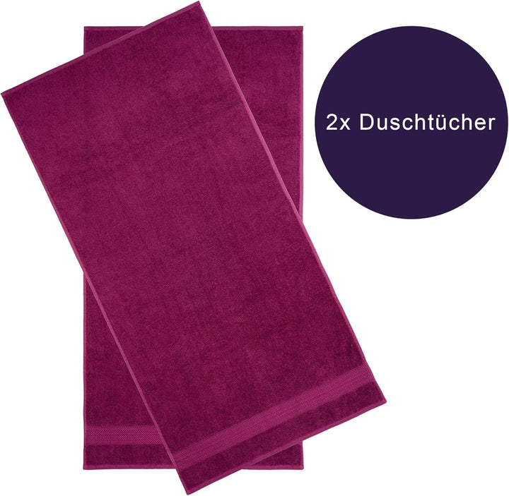 Brielle Handtuch-Set aus 100% Baumwolle - 2 Duschtücher 70x140 cm, Baumwolle Sehr saugfähige Handtüc