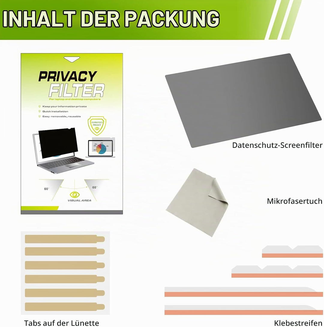 SOPPY Blickschutzfilter, 14 Zoll Laptop Blickschutzfolie, Laptop Screen Filter Datenschutz Bildschir