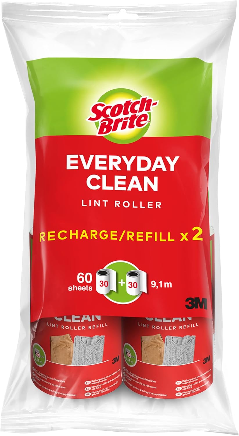 Scotch-Brite Ersatzrolle, 2er Pack à 30 Blatt, Nachfüllrolle für den Scotch-Brite Everyday Clean Fus