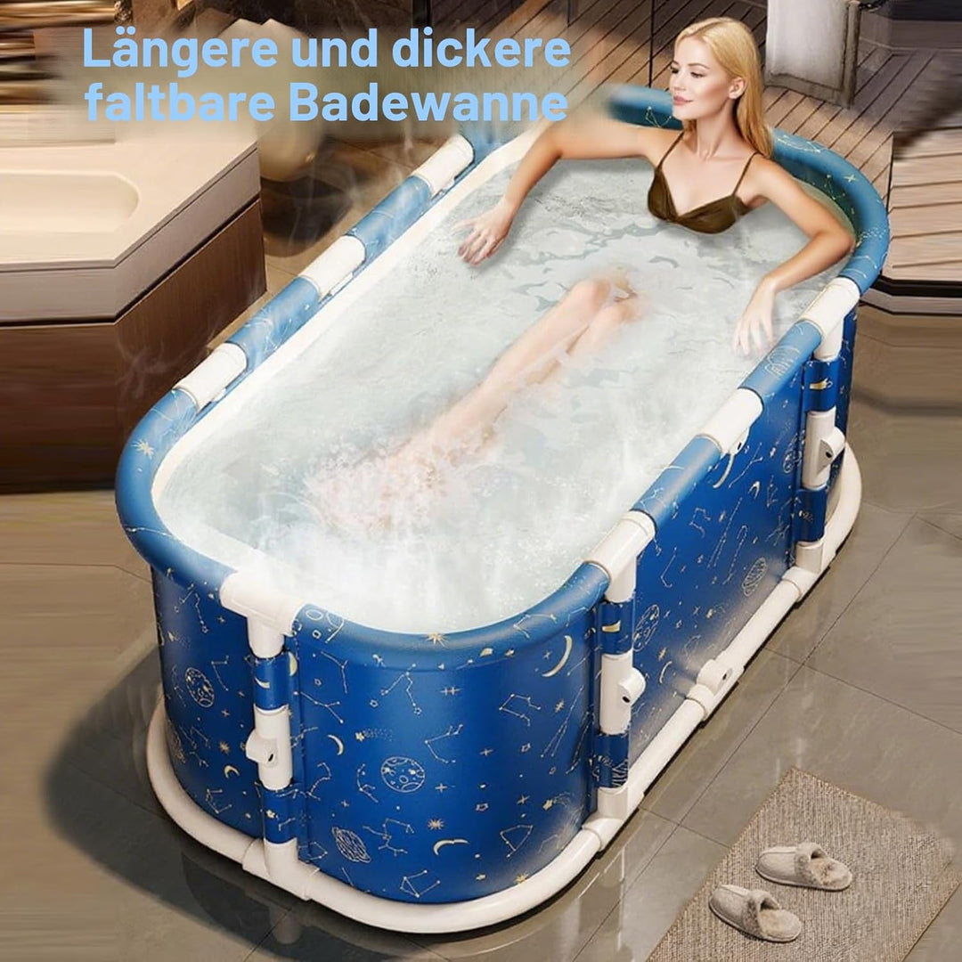 Simcat Tragbare faltbare Badewanne, grosse Einweichbadewanne für heisse Dusche und Eisbad, freistehe
