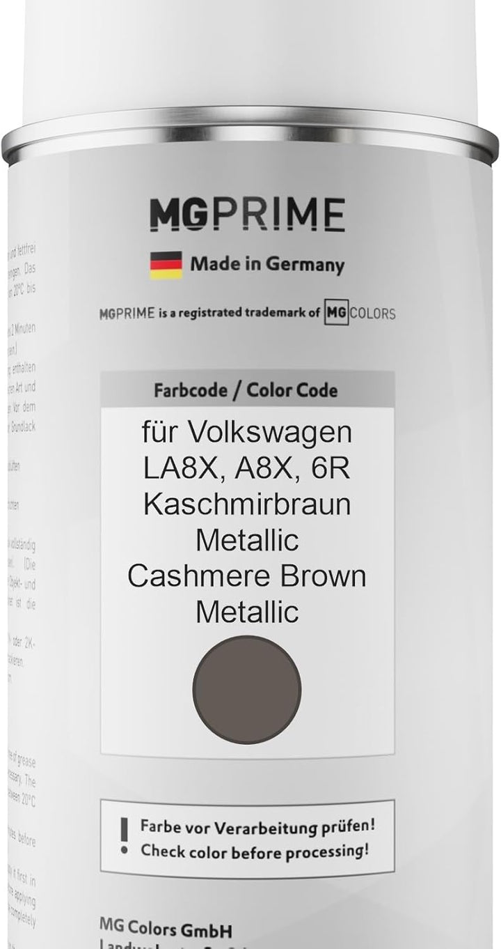 MG PRIME Autolack Sprühdosen Set für Volkswagen VW LA8X / A8X / 6R Kaschmirbraun Metallic/Cashmere B
