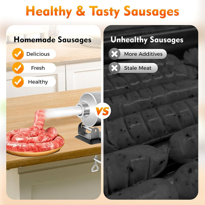 Wurstfüllmaschine manuell Wurstherstellung Gastronomie Edelstahl 3L Fassungsvermögen robuste Basis i