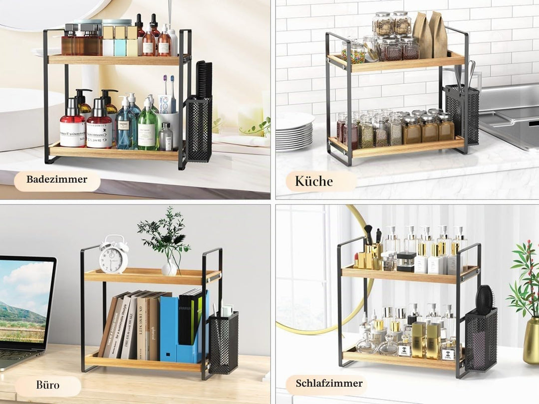 LEMIKKLE Badezimmer-Organizer mit Korb, Badezimmer-Organizer und Aufbewahrung, Hautpflege-Organizer