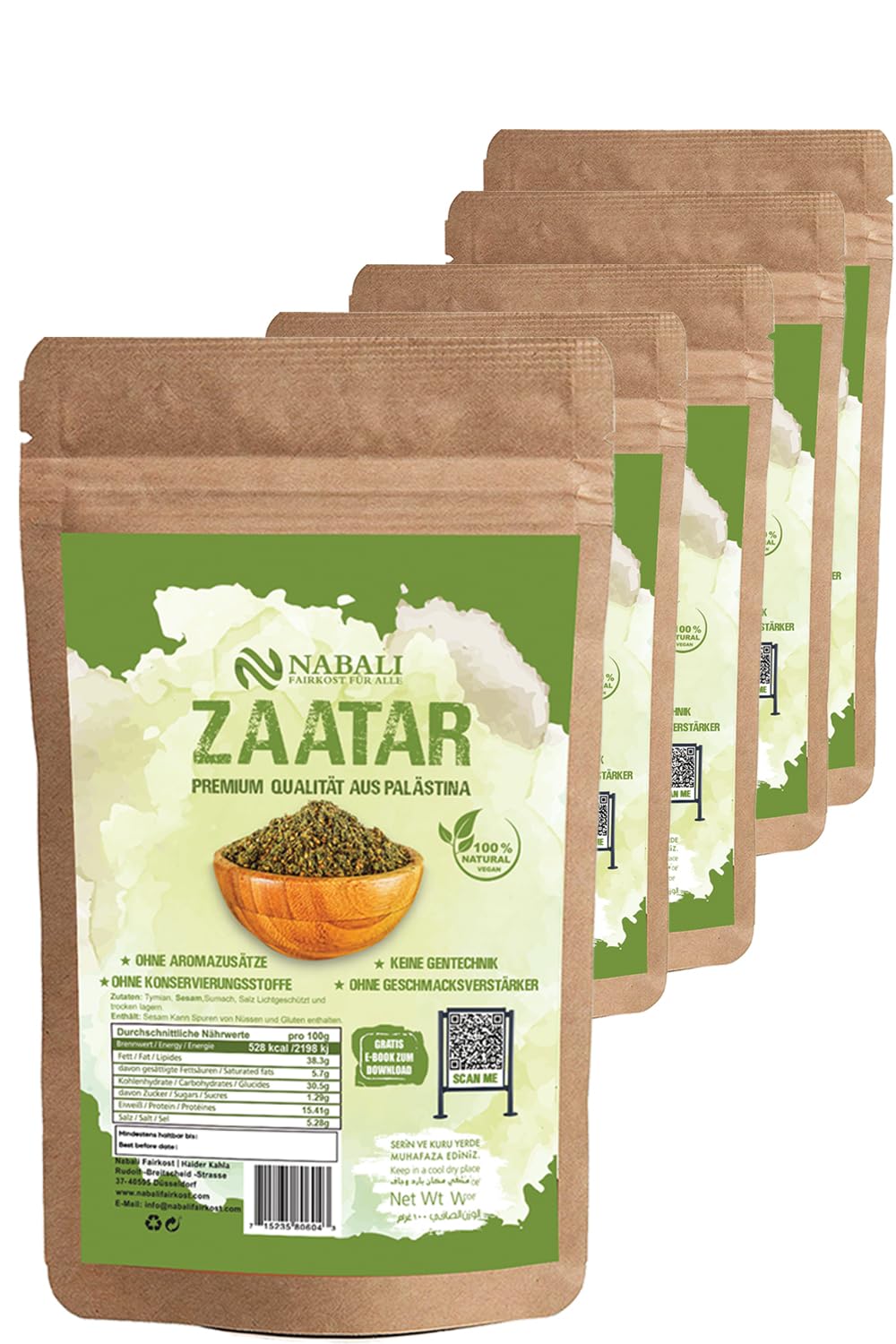 NABALI FAIRKOST FÜR ALLE Zatar Za'atar Gewürz – Gewürzmischung nach Ottolenghi – Zaatar orientalisch