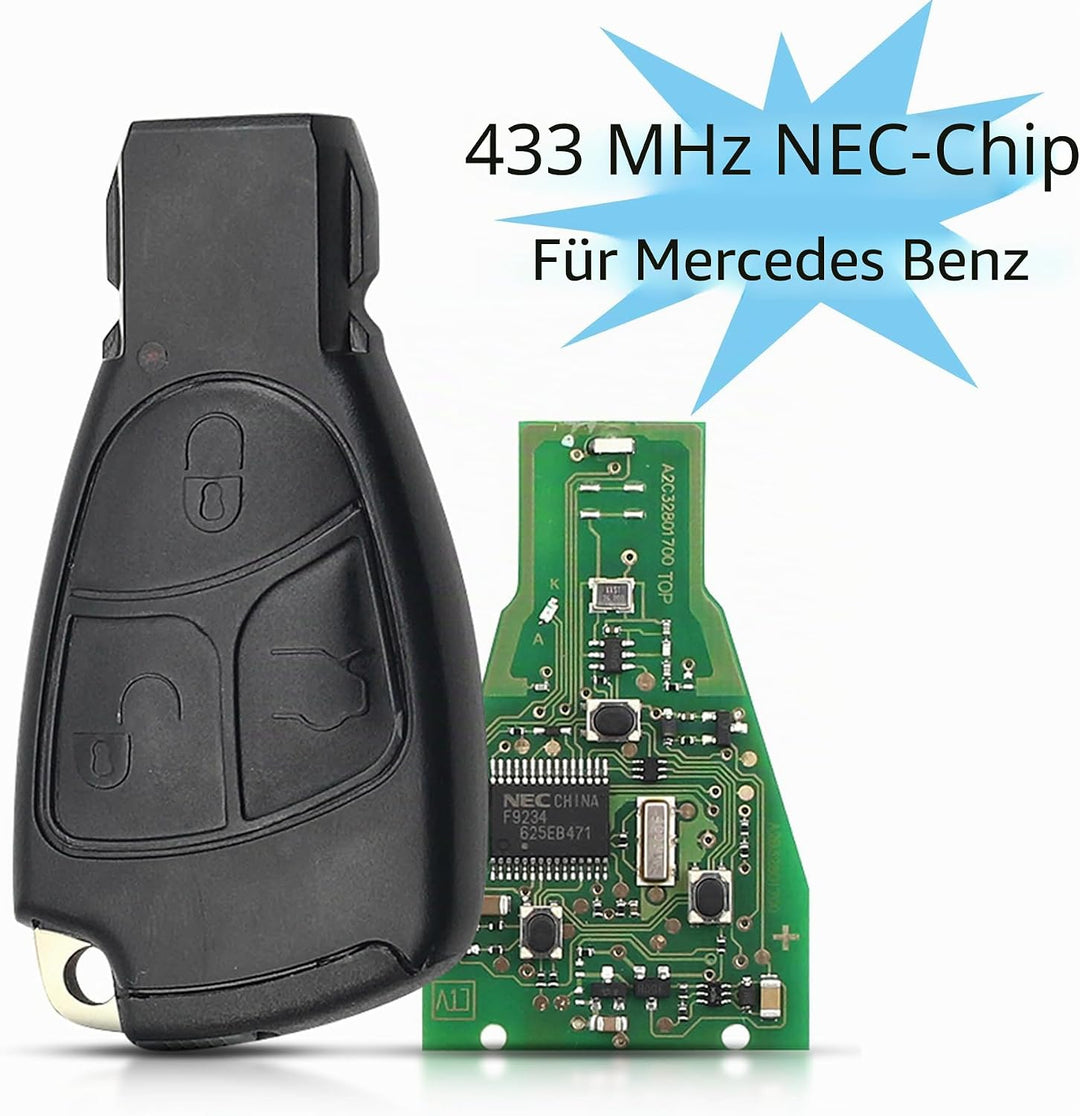 Heart Horse 3 Tasten Gehäuse der Fernbedienung für Mercedes, Schlüssel Gehäuse Funkschlüssel Fernbed
