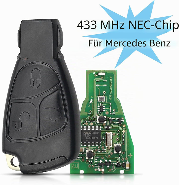 Heart Horse 3 Tasten Gehäuse der Fernbedienung für Mercedes, Schlüssel Gehäuse Funkschlüssel Fernbed