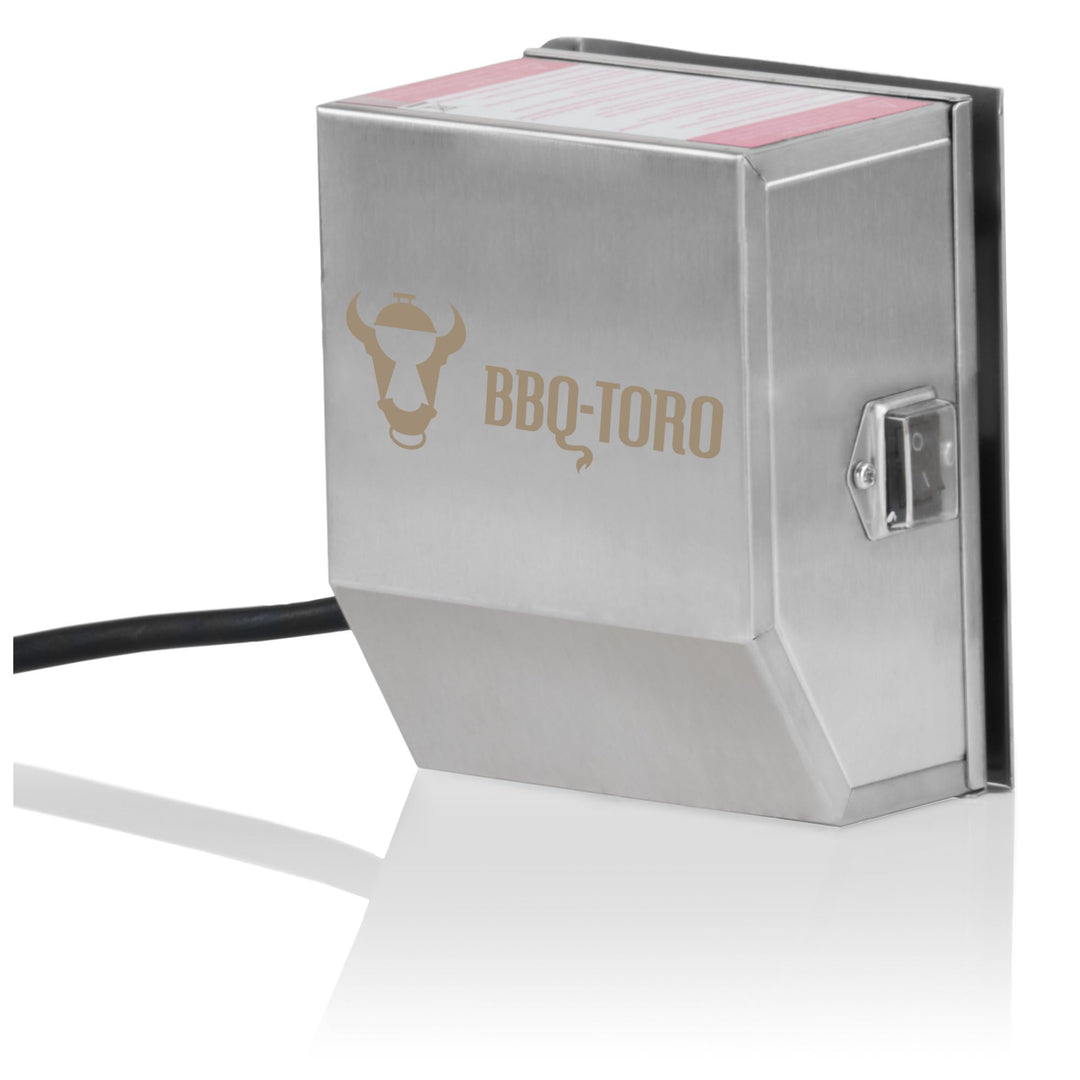BBQ-Toro Edelstahl Grillmotor für Grillspiess | 220-240V | Belastbar bis 4 kg | Drehmotor für Rotiss