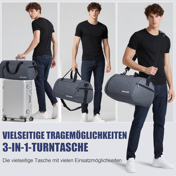 Sporttaschen für Damen und Herren, 35L Reisetasche Duffel Bag Übernachtungstasche mit Schuhfach &amp; Na