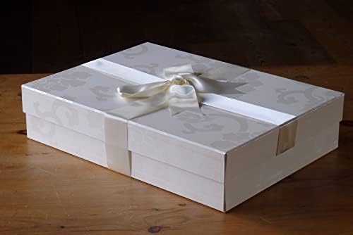 Aufbewahrungsbox für Hochzeitskleid, mittelgross, 48 x 36 x 11 cm, elfenbeinfarben